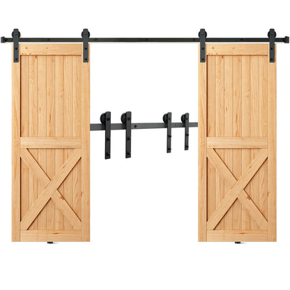 8FT Sliding Barn Door Hardware Closet Track Kit for Double Doors I Hanger V952-GCYMWJTJHS8FD5SVJV0