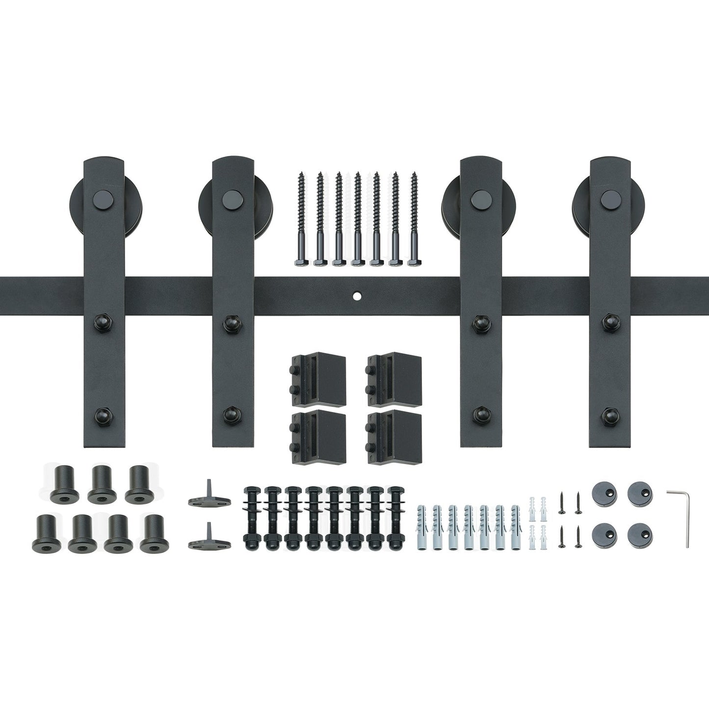8FT Sliding Barn Door Hardware Closet Track Kit for Double Doors I Hanger V952-GCYMWJTJHS8FD5SVJV0