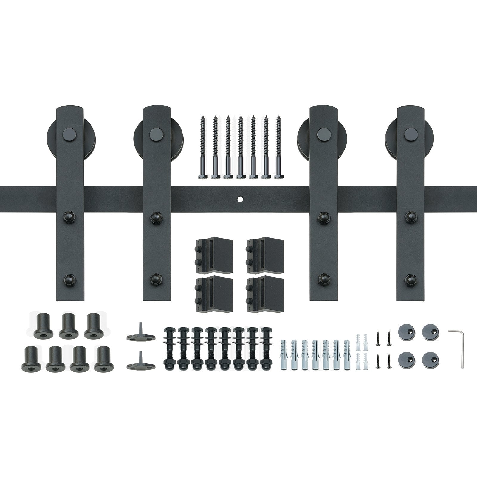 8FT Sliding Barn Door Hardware Closet Track Kit for Double Doors I Hanger V952-GCYMWJTJHS8FD5SVJV0