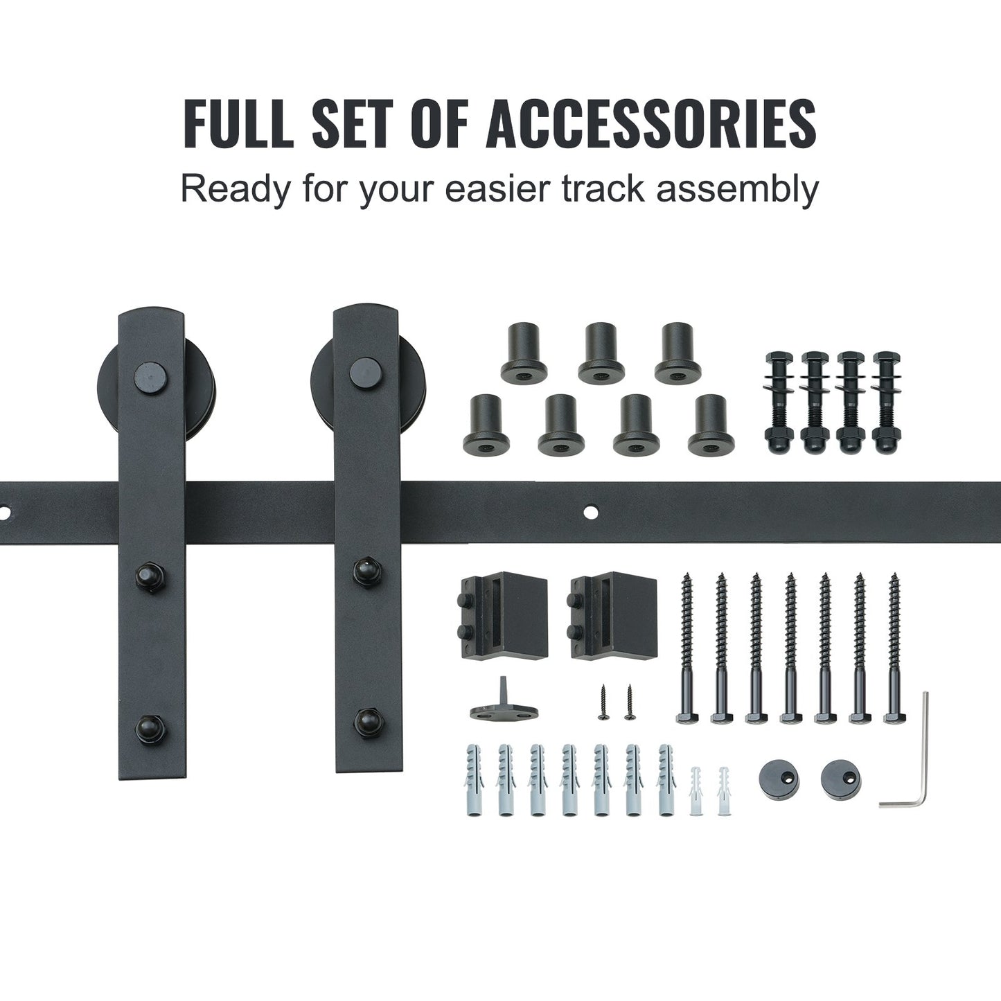 8FT Sliding Barn Door Hardware Closet Track Kit for Single Door I Hanger V952-GCYMWJTJHS8FDEY4EV0