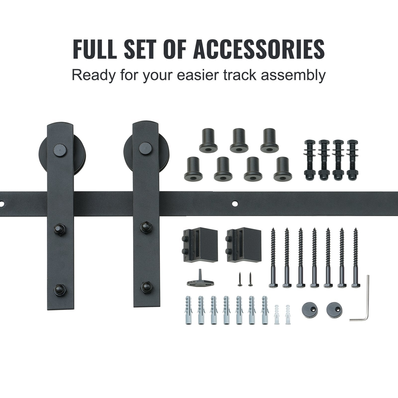 8FT Sliding Barn Door Hardware Closet Track Kit for Single Door I Hanger V952-GCYMWJTJHS8FDEY4EV0