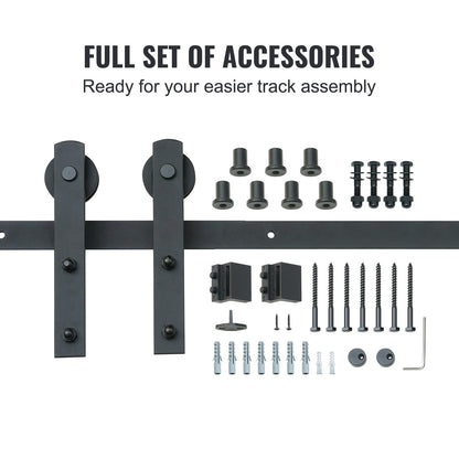 8FT Sliding Barn Door Hardware Closet Track Kit for Single Door I Hanger V952-GCYMWJTJHS8FDEY4EV0