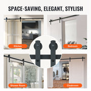 8FT Sliding Barn Door Hardware Closet Track Kit for Single Door I Hanger V952-GCYMWJTJHS8FDEY4EV0