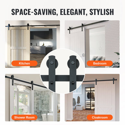 8FT Sliding Barn Door Hardware Closet Track Kit for Single Door I Hanger V952-GCYMWJTJHS8FDEY4EV0