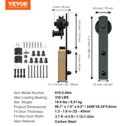 8FT Sliding Barn Door Hardware Closet Track Kit for Single Door I Hanger V952-GCYMWJTJHS8FDEY4EV0
