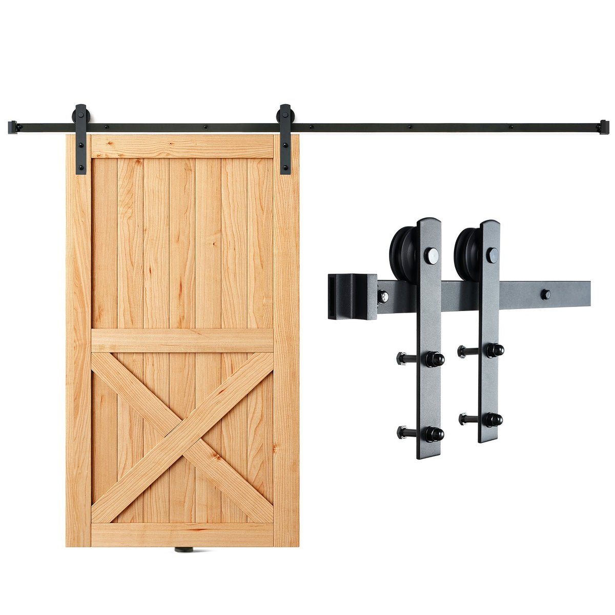 8FT Sliding Barn Door Hardware Closet Track Kit for Single Door I Hanger V952-GCYMWJTJHS8FDEY4EV0