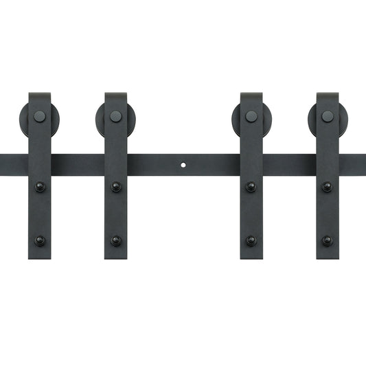 2440 mm Sliding Barn Door Hardware Closet Track Kit for Double Doors J Hanger V952-GCYMWJTJHS8FLSQZJV0