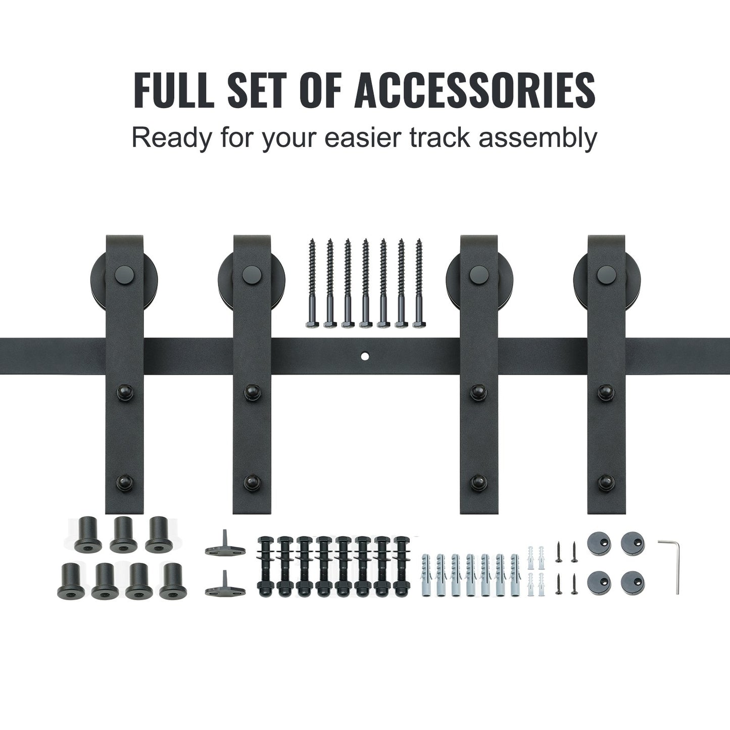 2440 mm Sliding Barn Door Hardware Closet Track Kit for Double Doors J Hanger V952-GCYMWJTJHS8FLSQZJV0