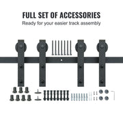 2440 mm Sliding Barn Door Hardware Closet Track Kit for Double Doors J Hanger V952-GCYMWJTJHS8FLSQZJV0