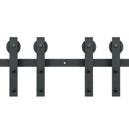 2440 mm Sliding Barn Door Hardware Closet Track Kit for Double Doors J Hanger V952-GCYMWJTJHS8FLSQZJV0
