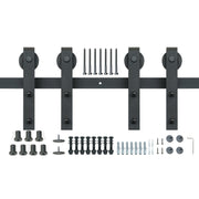 2440 mm Sliding Barn Door Hardware Closet Track Kit for Double Doors J Hanger V952-GCYMWJTJHS8FLSQZJV0