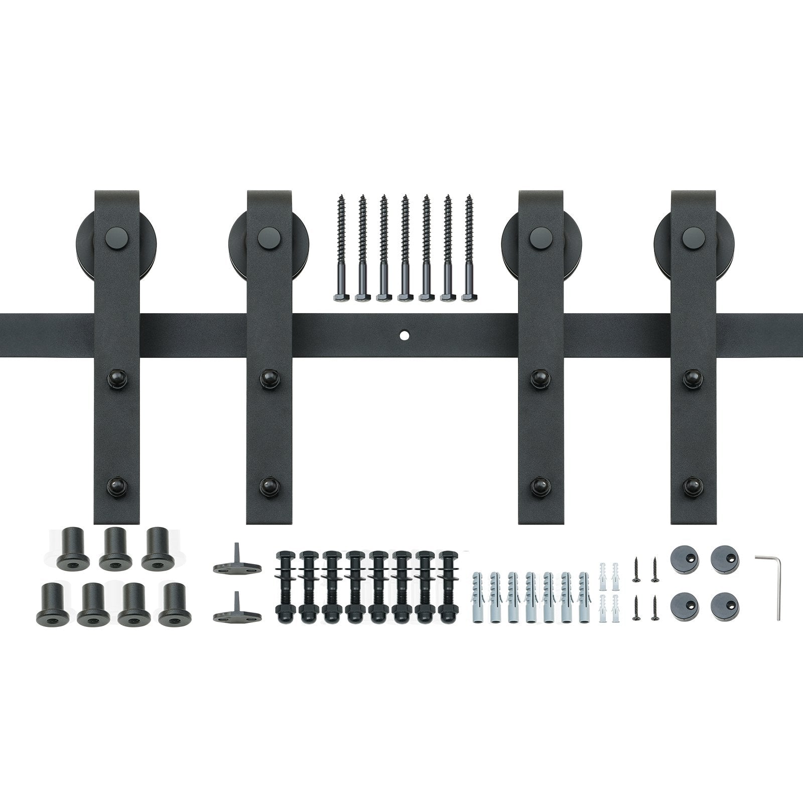 2440 mm Sliding Barn Door Hardware Closet Track Kit for Double Doors J Hanger V952-GCYMWJTJHS8FLSQZJV0