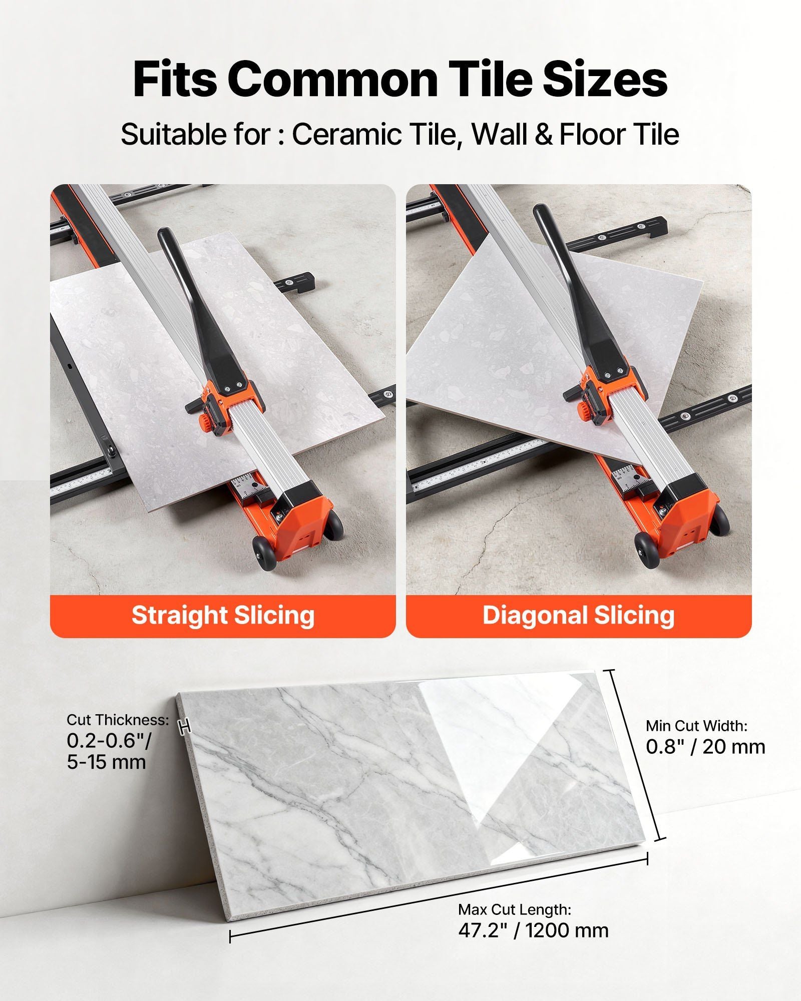 1200 mm Manual Tile Cutter, Upgraded Rail and Sliding Head, Precision Alignment Guide, Tungsten Carbide V952-GDDZDGHHDTSJBBPZL001V0