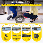 Drain Cleaning Cable 100 Feet x 3/8 Inch Solid Core Cable Sewer Cable Drain Auger Cable Cleaner Snake Clog V952-GDGJTZ100FT380001V0
