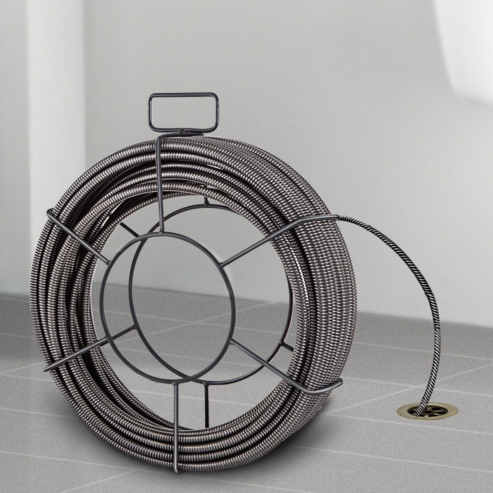 Drain Cleaning Cable 100 Feet x 3/8 Inch Solid Core Cable Sewer Cable Drain Auger Cable Cleaner Snake Clog V952-GDGJTZ100FT380001V0