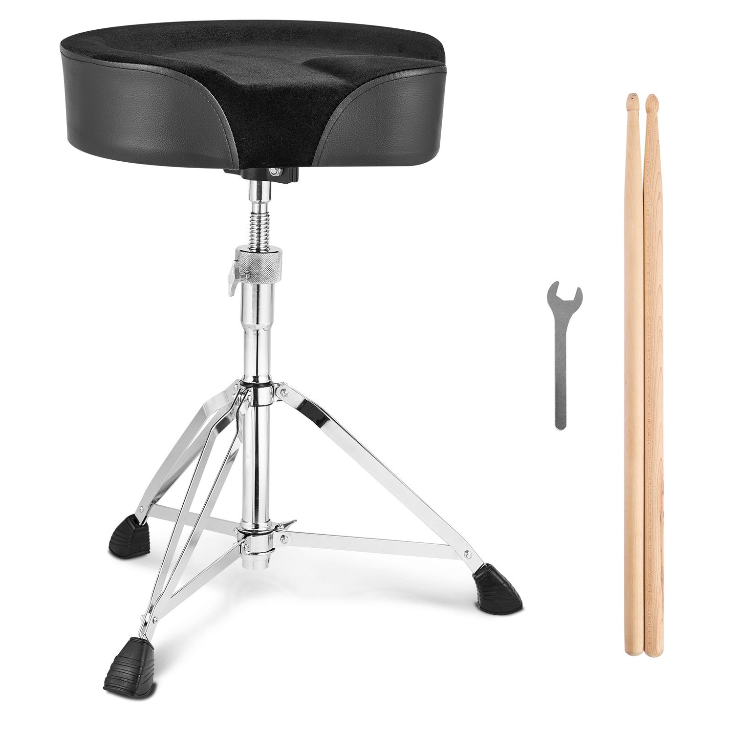Saddle Drum Throne, 560-705 mm Height Adjustable, Padded Drum Stool Seat with Anti-Slip Feet Drumsticks 227 V952-GDLSSWKBMA00FGHQKV0