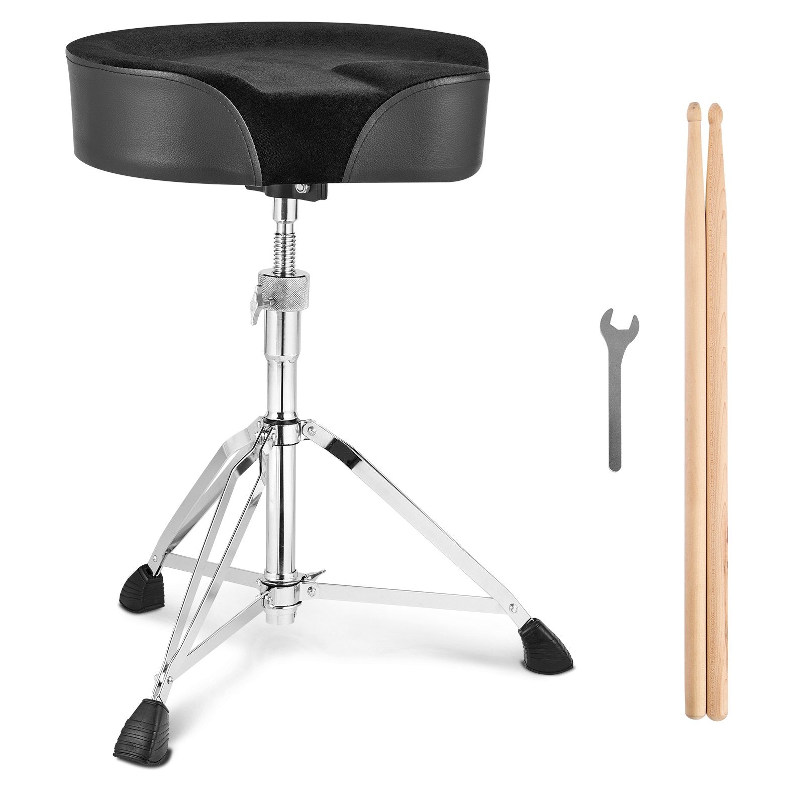 Saddle Drum Throne, 560-705 mm Height Adjustable, Padded Drum Stool Seat with Anti-Slip Feet Drumsticks 227 V952-GDLSSWKBMA00FGHQKV0