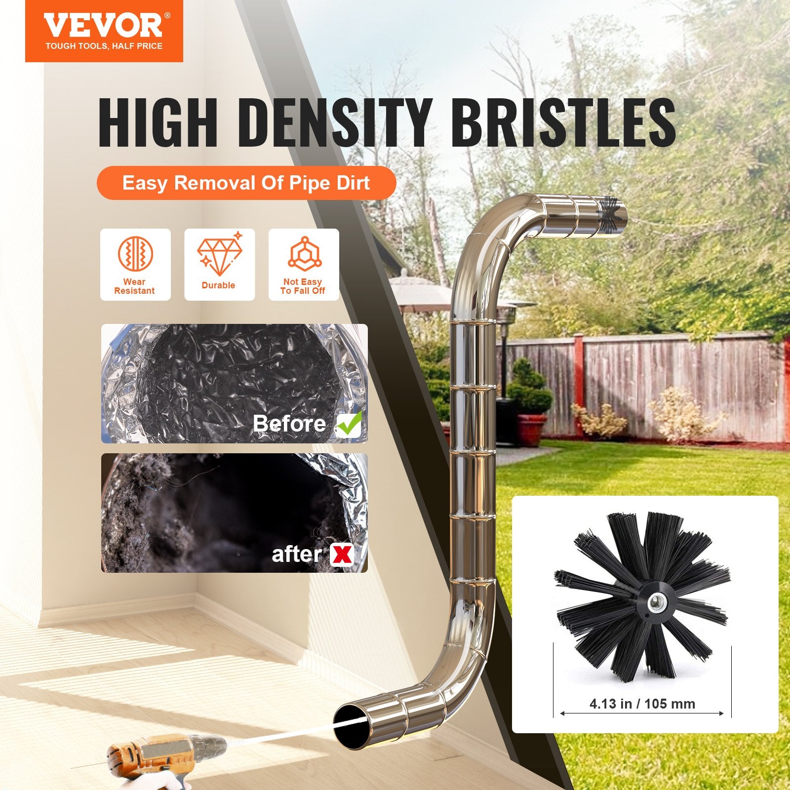 12.2M Dryer Vent Cleaner Kit, 29 Pieces Duct Cleaning Brush, Reinforced Nylon Dryer Vent Brush, Dryer V952-GDQJS40YC2PC8OE4OV0