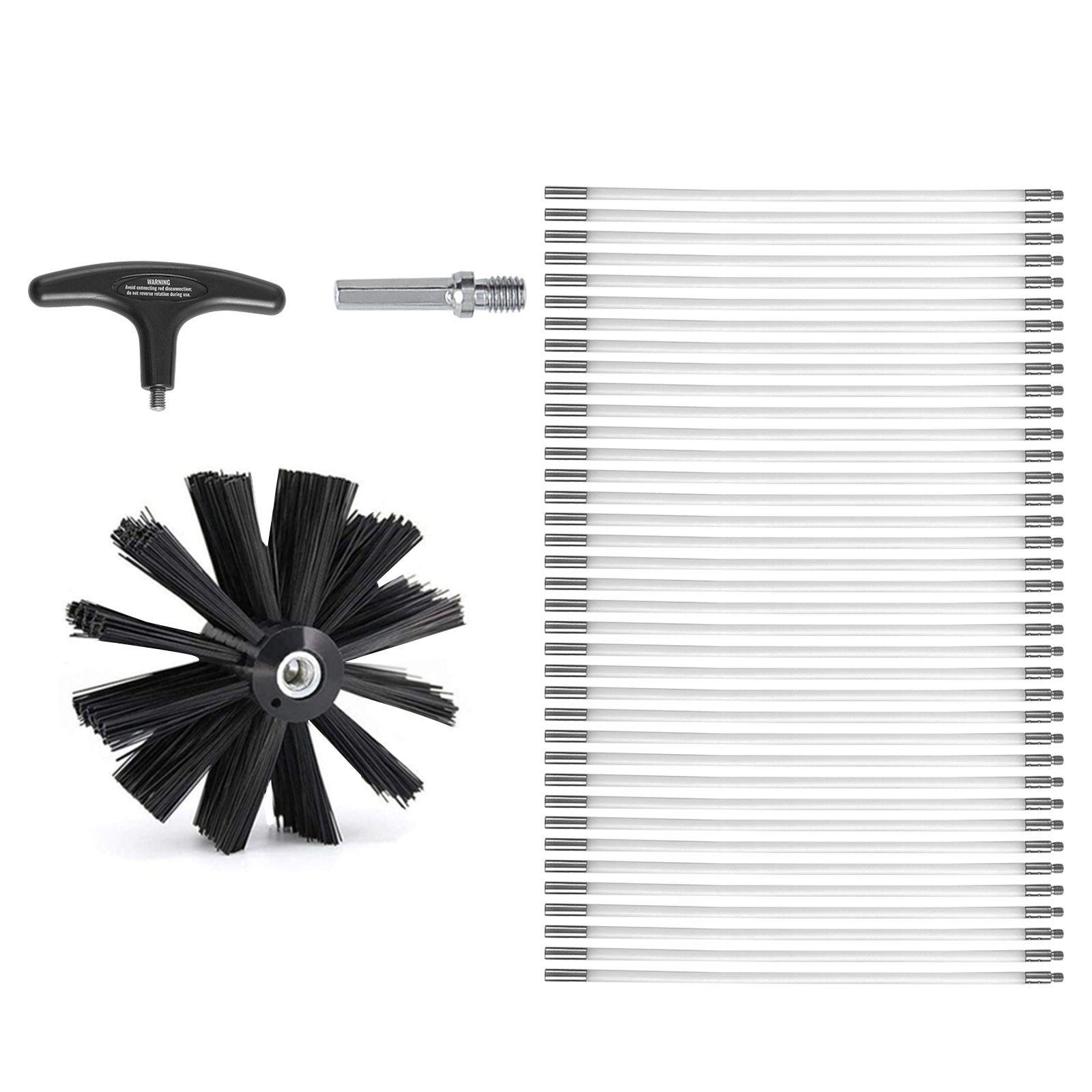 15.24M Dryer Vent Cleaner Kit, 37 Pieces Duct Cleaning Brush, Reinforced Nylon Dryer Vent Brush, Dryer V952-GDQJS50YC2PC72NYBV0