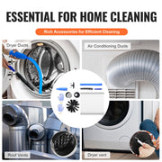 12.2M Dryer Vent Cleaner Kit, 29 Pieces Duct Cleaning Brush, Reinforced Nylon Dryer Vent Brush with Complete V952-GDQJSPJK40YCA41SVV0