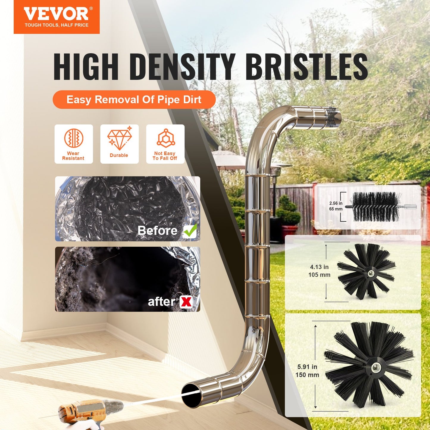 29 Pieces 12.2M Dryer Vent Cleaner Kit, Include 3 Different Sizes Flexible Lint Trap Brush, Reinforced Nylon V952-GDQJSSTK40YC672IRV0