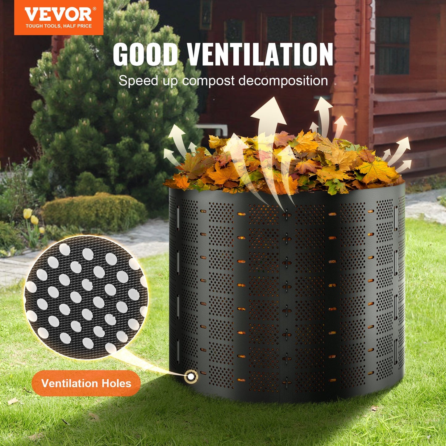 Compost Bin 1000 L, Outdoor Expandable Composter, Easy to Setup & Large Capacity Composting Bin, Fast V952-GDSDFXHSPE24XFBXXV0