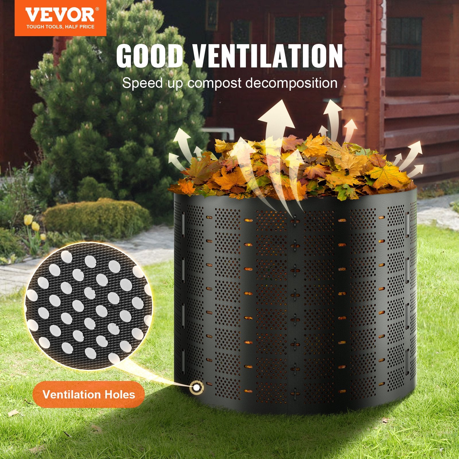 Compost Bin 1000 L, Outdoor Expandable Composter, Easy to Setup & Large Capacity Composting Bin, Fast V952-GDSDFXHSPE24XFBXXV0