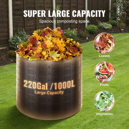 Compost Bin 1000 L, Outdoor Expandable Composter, Easy to Setup & Large Capacity Composting Bin, Fast V952-GDSDFXHSPE24XFBXXV0