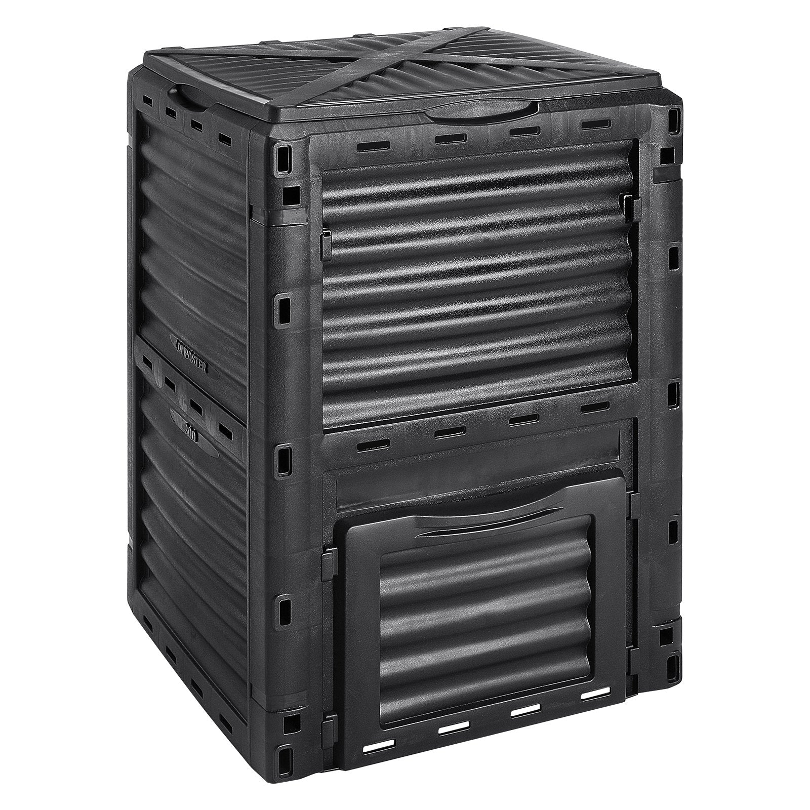 Garden Compost Bin 300 L, BPA Free Composter, Large Capacity Outdoor Composting Bin with Top Lid and Bottom V952-GDSDFXHSPP80WX06WV0