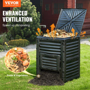 Garden Compost Bin 300 L, BPA Free Composter, Large Capacity Outdoor Composting Bin with Top Lid and Bottom V952-GDSDFXHSPP80WX06WV0