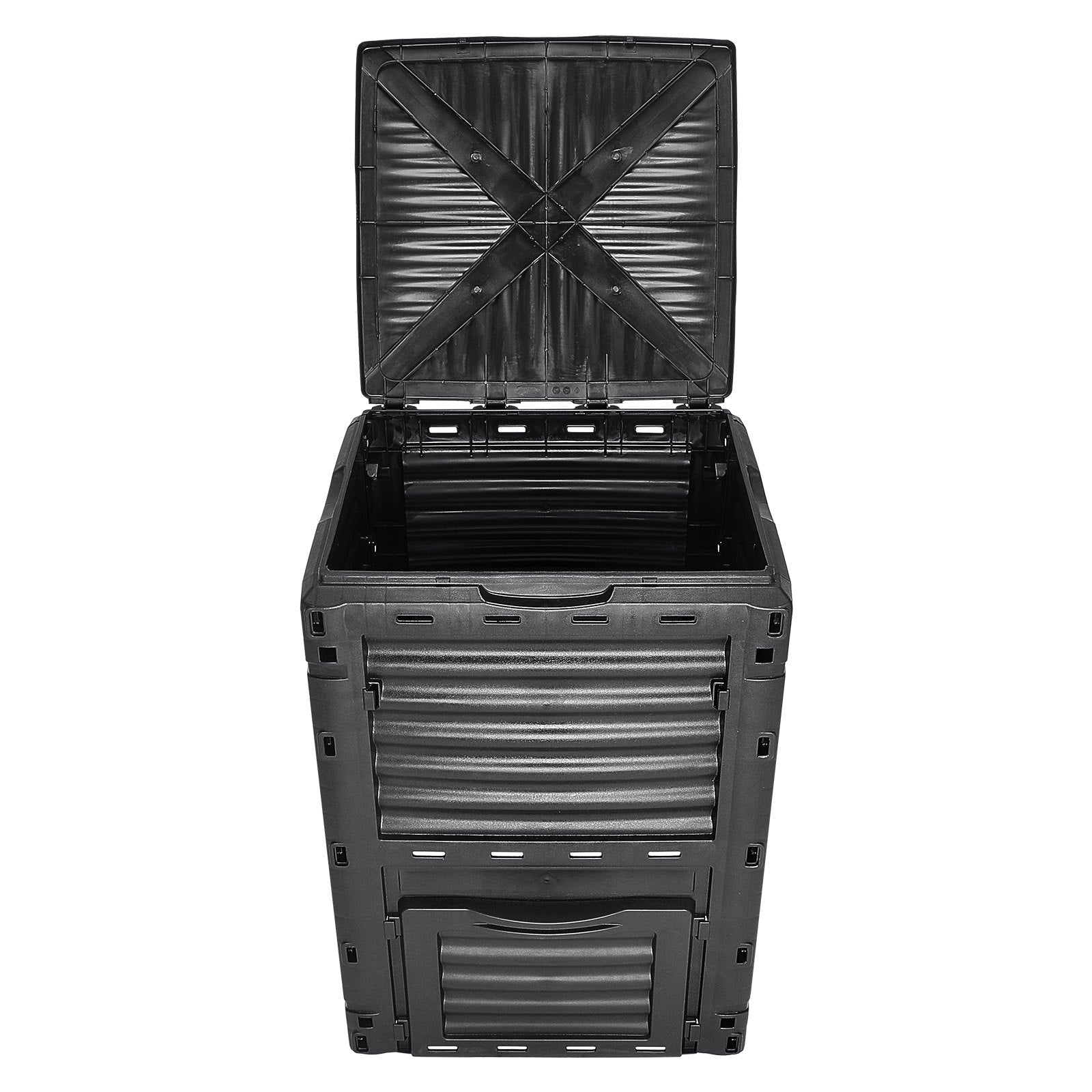 Garden Compost Bin 300 L, BPA Free Composter, Large Capacity Outdoor Composting Bin with Top Lid and Bottom V952-GDSDFXHSPP80WX06WV0