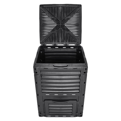 Garden Compost Bin 300 L, BPA Free Composter, Large Capacity Outdoor Composting Bin with Top Lid and Bottom V952-GDSDFXHSPP80WX06WV0