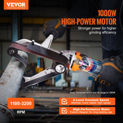 Pipe Tube Polisher Sander, 1300W Pipe Belt Sander with 6 Variable Speeds 1100-3200rpm, Professional Belt V952-GDSDJ800W15XVD0ZBV3