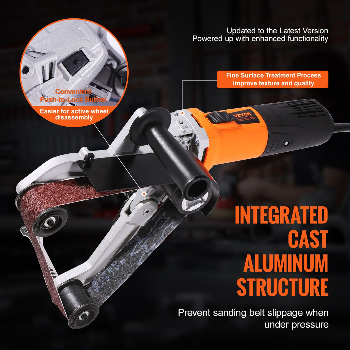 Pipe Tube Polisher Sander, 1300W Pipe Belt Sander with 6 Variable Speeds 1100-3200rpm, Professional Belt V952-GDSDJ800W15XVD0ZBV3