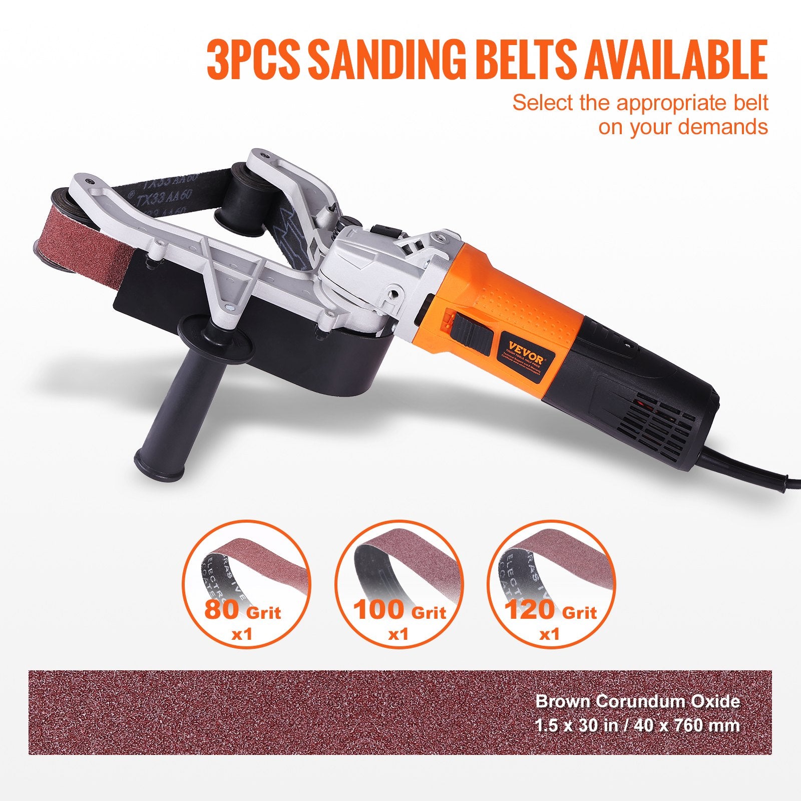 Pipe Tube Polisher Sander, 1300W Pipe Belt Sander with 6 Variable Speeds 1100-3200rpm, Professional Belt V952-GDSDJ800W15XVD0ZBV3