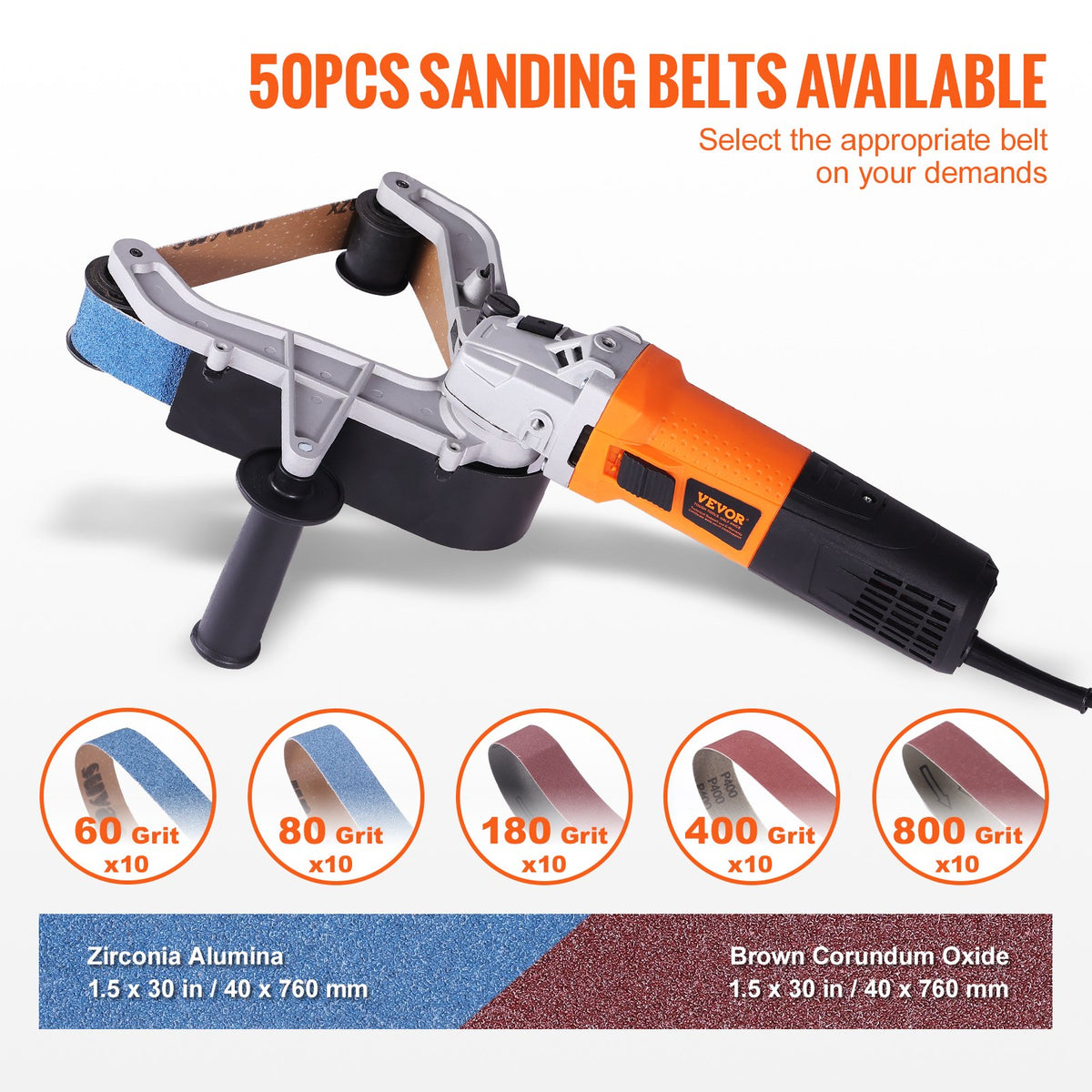 Pipe Tube Polisher Sander, 1300W Pipe Belt Sander with 6 Variable Speeds 1100-3200rpm, Professional Belt V952-GDSDJ800W15XW6KN0V3