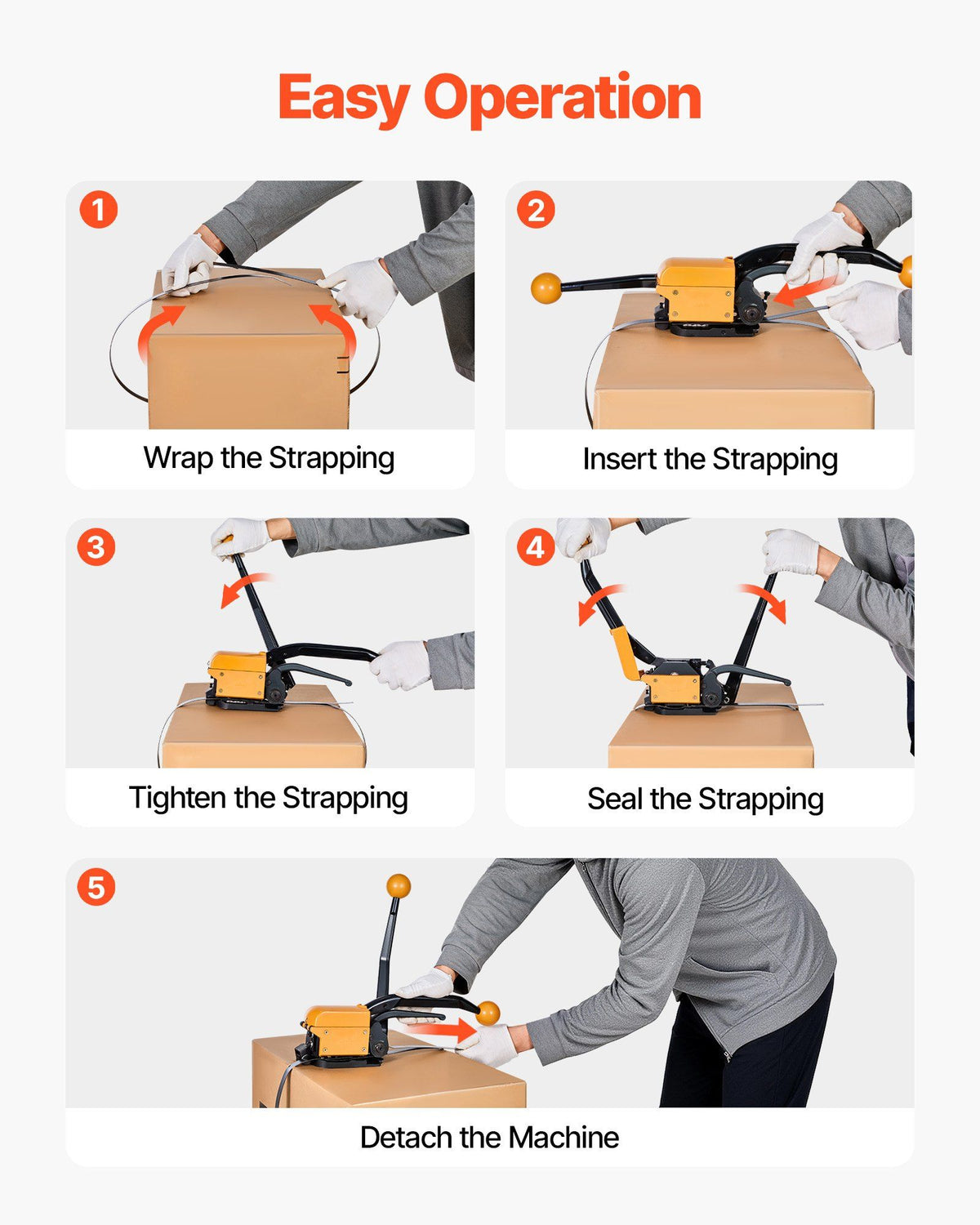 Banding Strapping Kit, Heavy Duty A3 Steel Banding Sealer Tool with Adjustable Width, Manual Metal Pallet V952-GDSDKZGJ1JTBB8XI3001V0