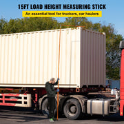 Load Height Measuring Stick, 15\' Sturdy Fiberglass Truck Height Stick with Adjustable Pole, Non-conductive V952-GDSSCLGBD15FTKQS0V0