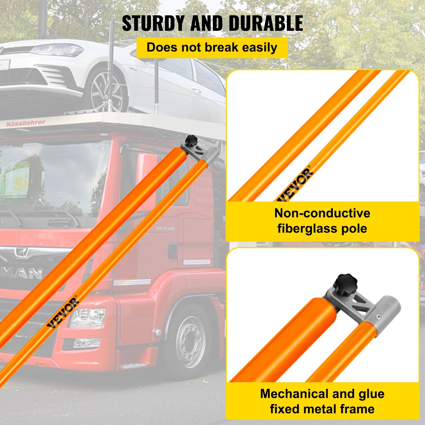 Load Height Measuring Stick 20' Sturdy Truck Height Stick Easy to Read V952-GDSSCLGBD20FT81GGV0