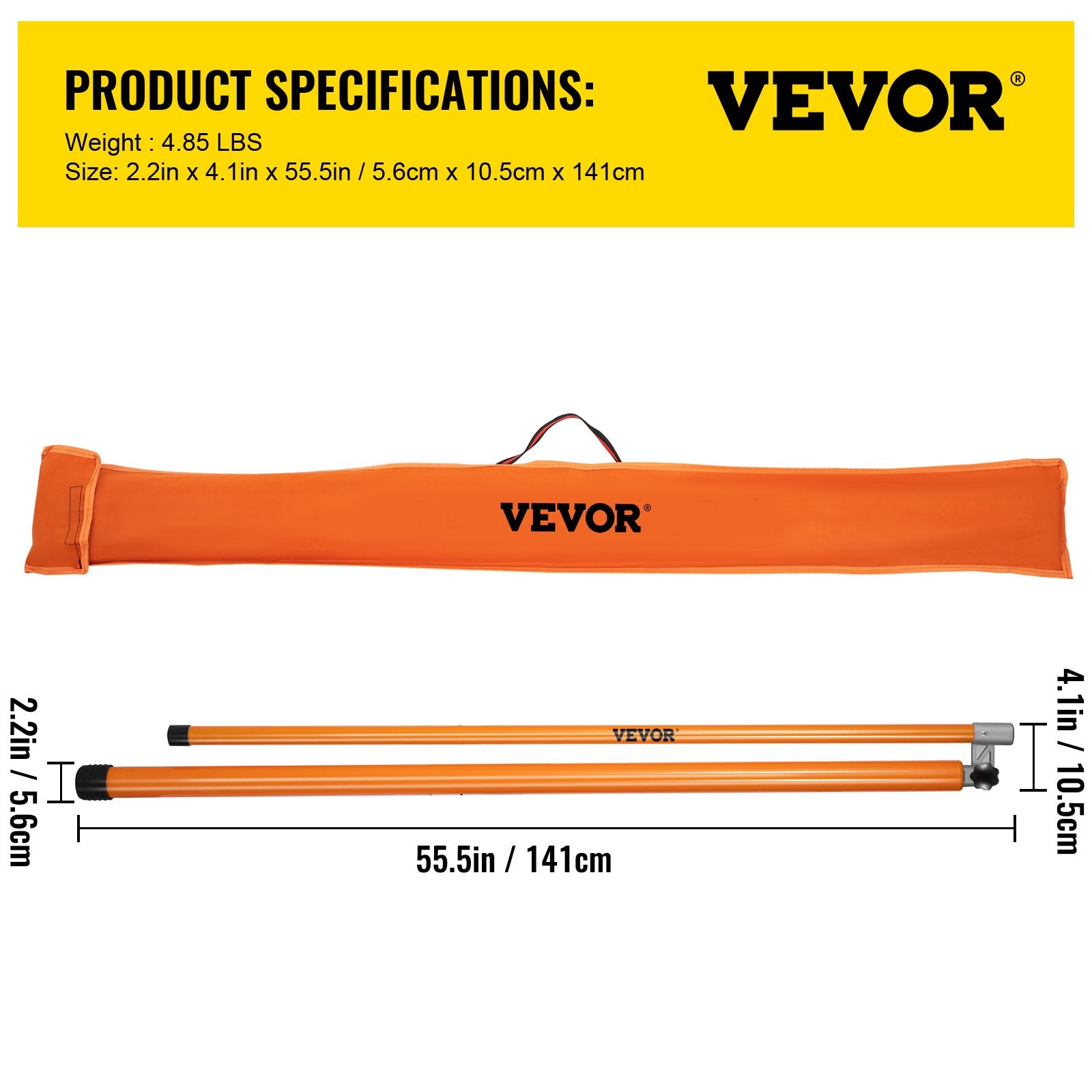 Load Height Measuring Stick 20' Sturdy Truck Height Stick Easy to Read V952-GDSSCLGBD20FT81GGV0