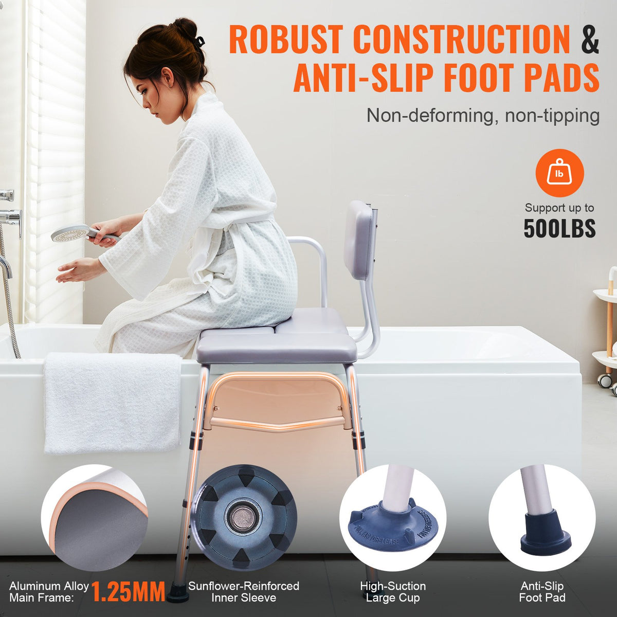 Tub Transfer Bench for Bathtub 500lbs, Shower Seats for Adults, Lightweight Shower Bench for Elderly and V952-GDSYGZYTLSLB6DTHDV0