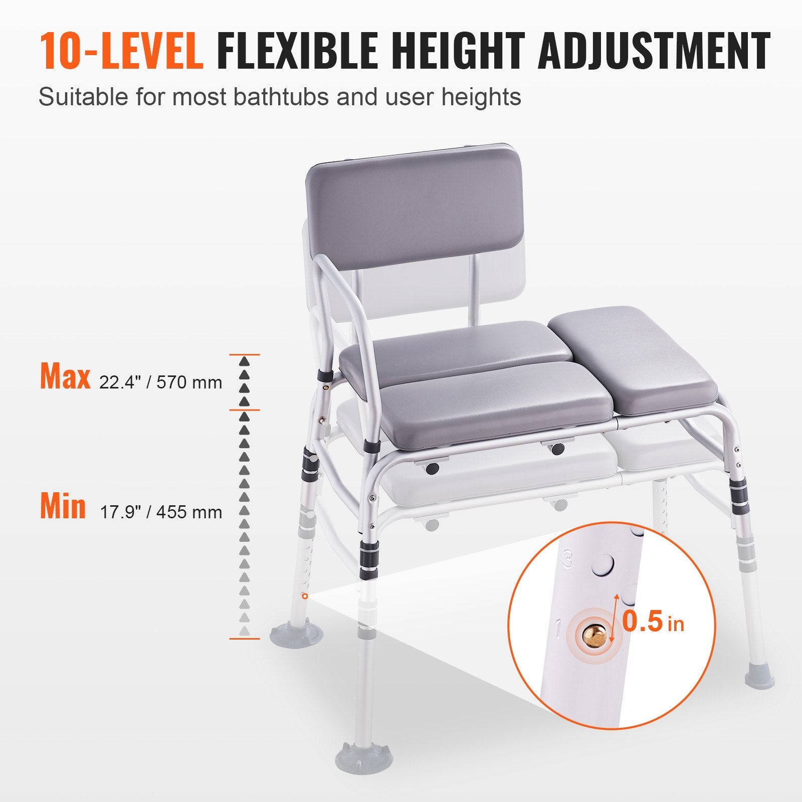 Tub Transfer Bench for Bathtub 500lbs, Shower Seats for Adults, Lightweight Shower Bench for Elderly and V952-GDSYGZYTLSLB6DTHDV0