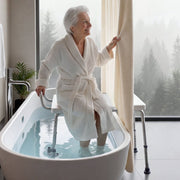Tub Transfer Bench for Bathtub, 180 kg Capacity Heavy Duty Shower Chair with Arm, Backrest and Curtain Slot, V952-GDSYGZYTLSLB9D365001V0
