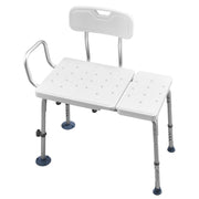 Tub Transfer Bench for Bathtub, 180 kg Capacity Heavy Duty Shower Chair with Arm, Backrest and Curtain Slot, V952-GDSYGZYTLSLB9D365001V0