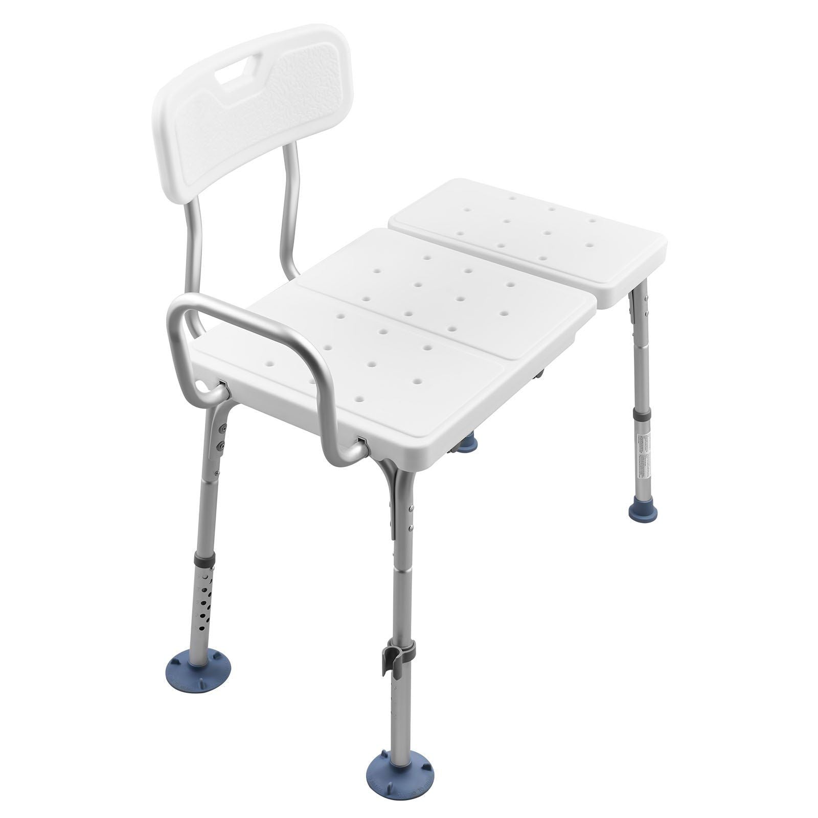 Tub Transfer Bench for Bathtub, 180 kg Capacity Heavy Duty Shower Chair with Arm, Backrest and Curtain Slot, V952-GDSYGZYTLSLB9D365001V0