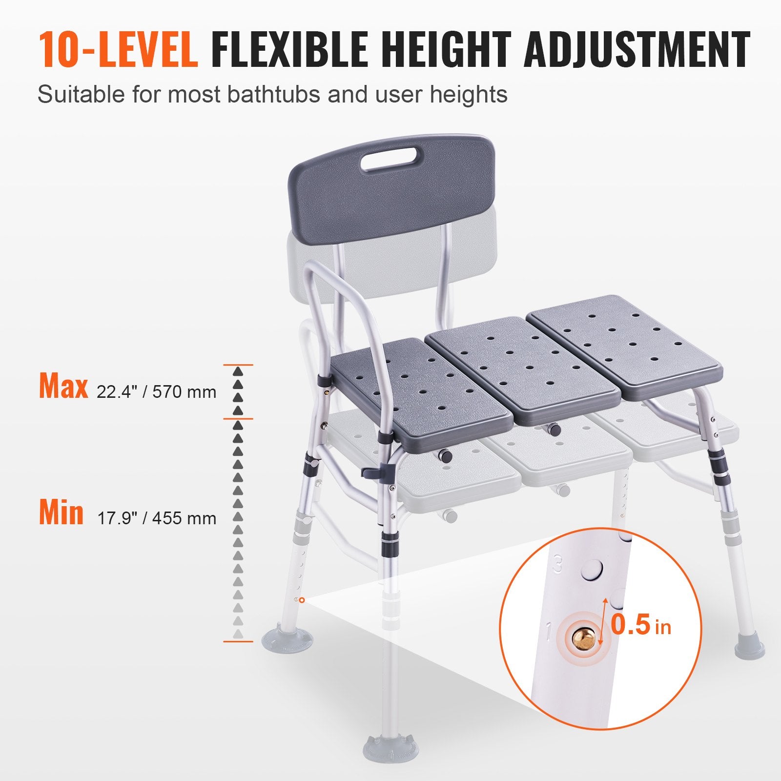 Tub Transfer Bench for Bathtub, Adjustable Shower Seats for Adults, Lightweight Shower Bench for Elderly and V952-GDSYGZYTLSLBISSULV0