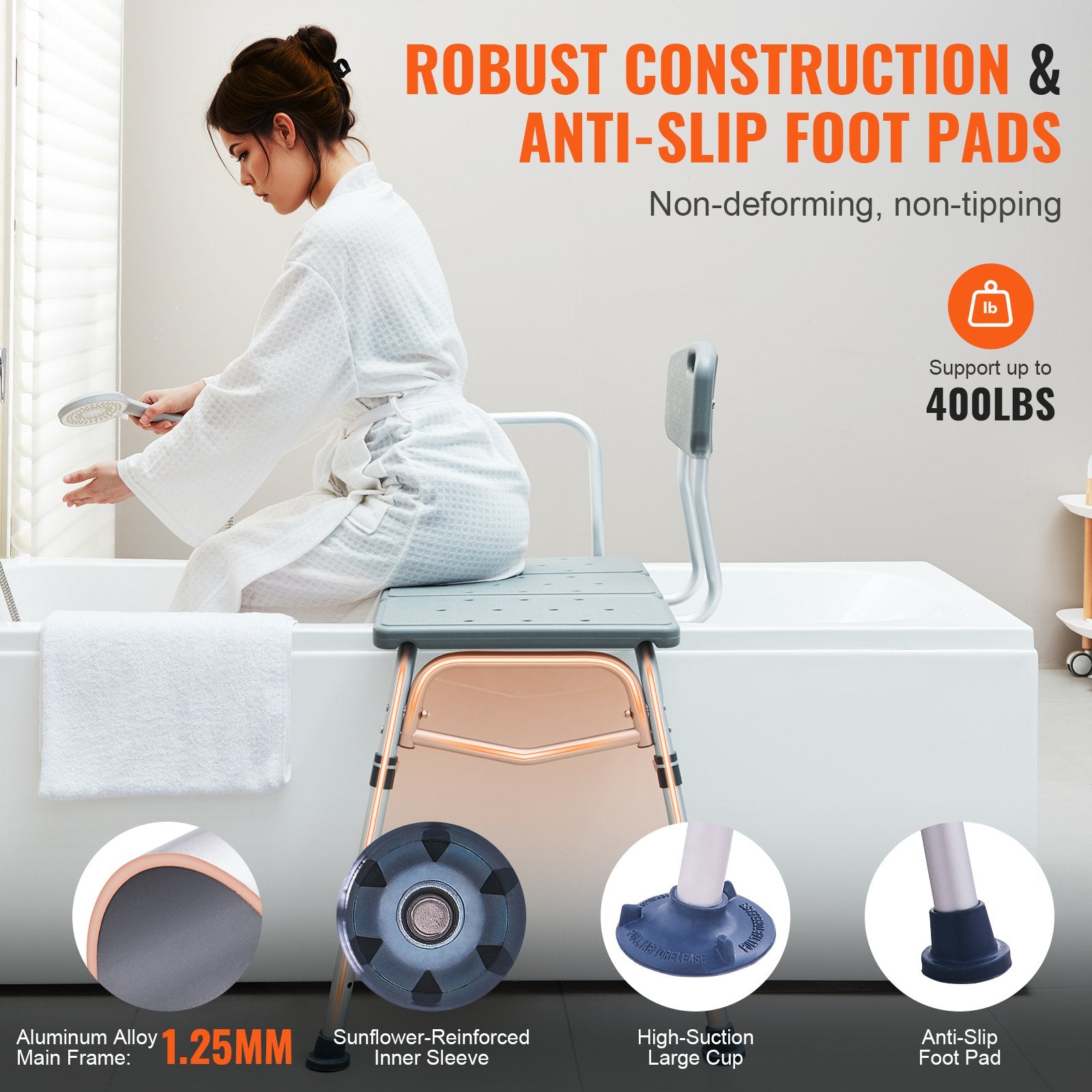 Tub Transfer Bench for Bathtub, Adjustable Shower Seats for Adults, Lightweight Shower Bench for Elderly and V952-GDSYGZYTLSLBISSULV0