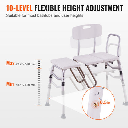 Tub Transfer Bench Bathtub Shower Seat for Senior Height Adjustable 400LBS V952-GDSYGZYTLSLBMPECKV0