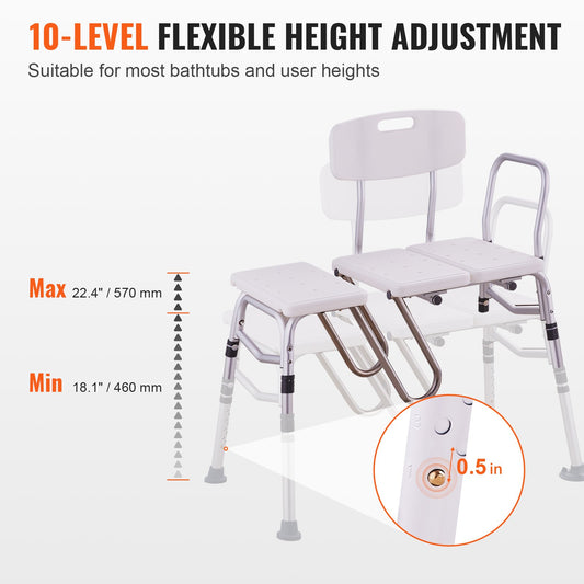Tub Transfer Bench Bathtub Shower Seat for Senior Height Adjustable 400LBS V952-GDSYGZYTLSLBMPECKV0