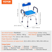 Swivel Shower Chair 360 Degree, Adjustable Shower Seat with Armrests and Backrest for Inside Shower or V952-GDSYGZYTLSLKA9NI1V0